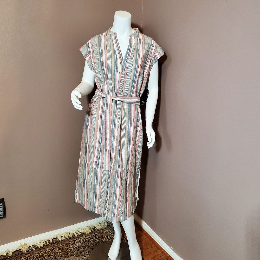 NWT JONES NY linen blend midi dress size S